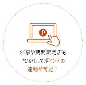 催事や期間限定店もPOSなしでポイントの連動が可能!